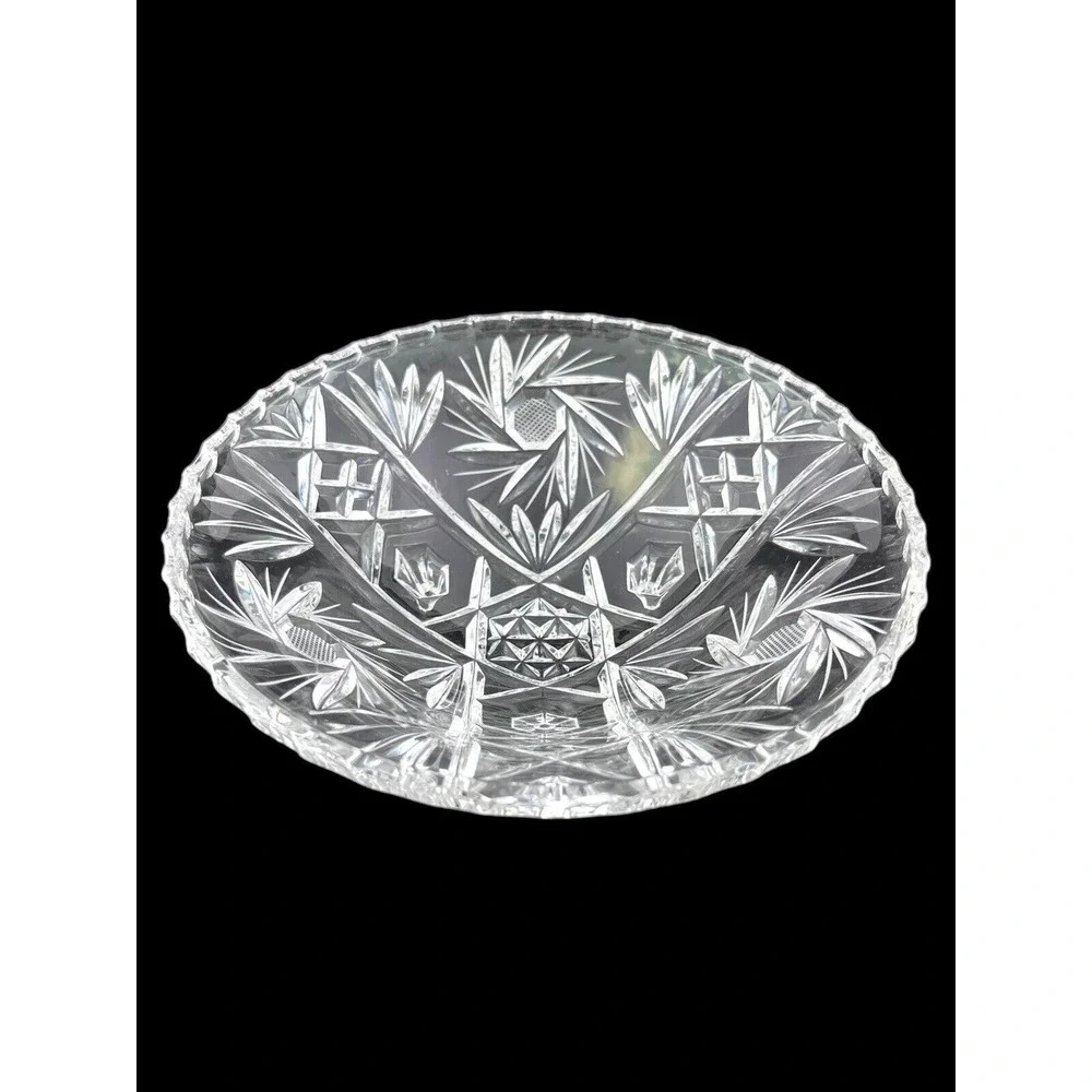 Anchor Hocking Prescut Clear Footed Candy Nut‎ Dish EAPC 8 3/4